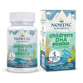 Nordic Naturals Children's DHA Vegetarian berry-lemonade bottle—plant-based DHA for kids' brain and eye support.