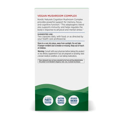 Capsules of Nordic Naturals Cognition Mushroom Complex ready for daily intake