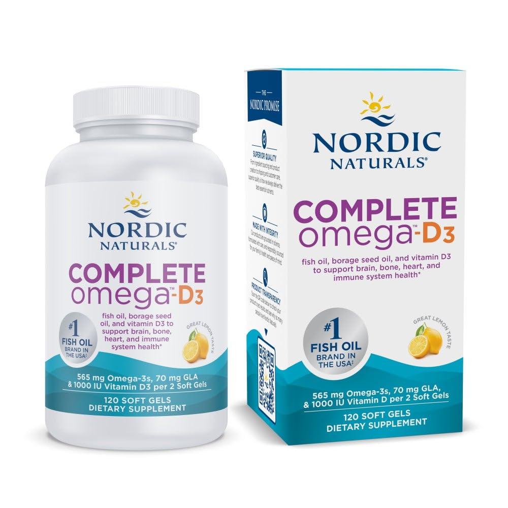Nordic Naturals Complete Omega-D3 lemon bottle for daily wellness