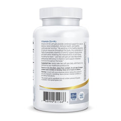 Nordic Naturals D3+K2 soft gels closeup emphasizing small, easy-to-swallow capsules.