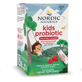 Nordic Naturals Kids Probiotic Quick Melt packets in mixed berry flavor for easy on-the-go use.