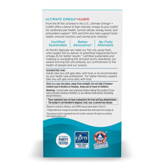 Nordic Naturals label close-up highlights non-GMO purity and gluten-free formulation