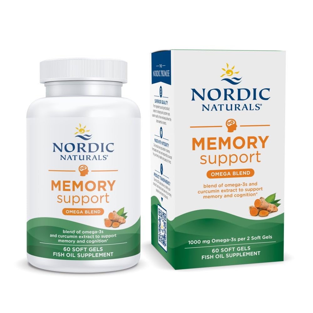 Nordic Naturals Memory Support curcumin lemon label close-up for reliable cognitive support.
