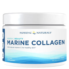 Nordic Naturals Nordic Beauty marine collagen powder bottle with strawberry flavor for skin support