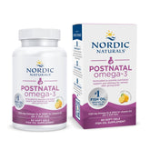 Nordic Naturals Postnatal Omega-3 lemon bottle for easy daily omega-3 support.