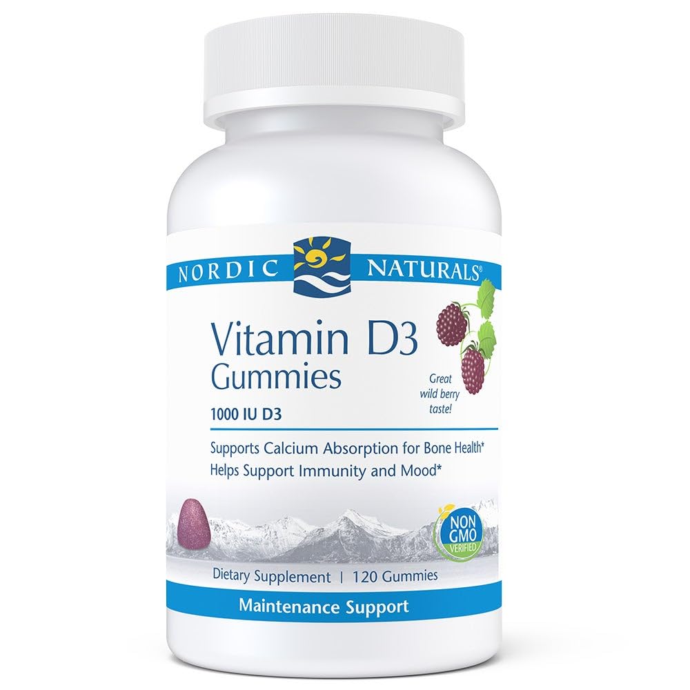 Nordic Naturals Pro Vitamin D3 Gummies wild berry bottle – daily bone and immune support