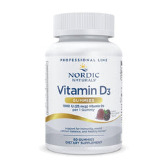 Nordic Naturals Pro Vitamin D3 Gummies wild berry bottle supports daily vitamin D intake.