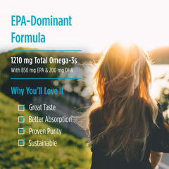 Nordic Naturals ProEPA Lemon softgels closeup shows lemon flavor and triglyceride form.