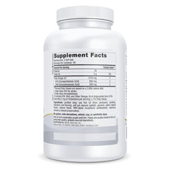 Nordic Naturals ProEPA Lemon softgels label highlights purity and non-GMO claims.