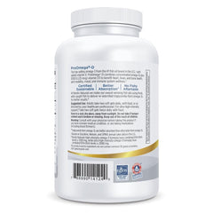 Nordic Naturals ProOmega-D lemon label closeup highlights EPA and DHA content.