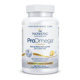 Nordic Naturals ProOmega lemon soft gels bottle on countertop for easy omega-3 support
