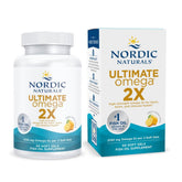 Nordic Naturals Ultimate Omega 2X lemon bottle highlights high potency omega-3 for daily wellness