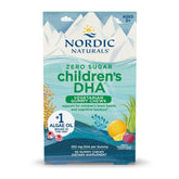 Nordic Naturals Zero Sugar DHA gummies packaging front communicates kid-friendly use.