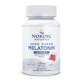 Nordic Naturals Zero Sugar Melatonin Gummies Raspberry bottle close-up for sleep support