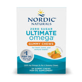 Nordic Naturals Zero Sugar Ultimate Omega Gummy Chews tropical fruit bottle front for convenient omega-3 intake