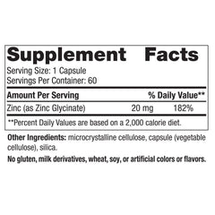 Nordic Naturals Zinc Glycinate capsules, chelated for better absorption.