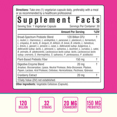 NordVida Women's Probiotic capsules close-up highlighting 30 delayed-release capsules.