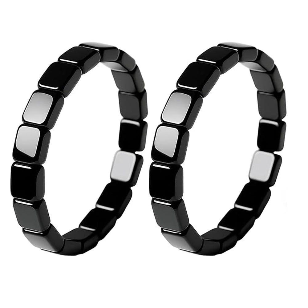 NORLSO hematite bracelet for men with beaded stretch, ideal for daily wear.
