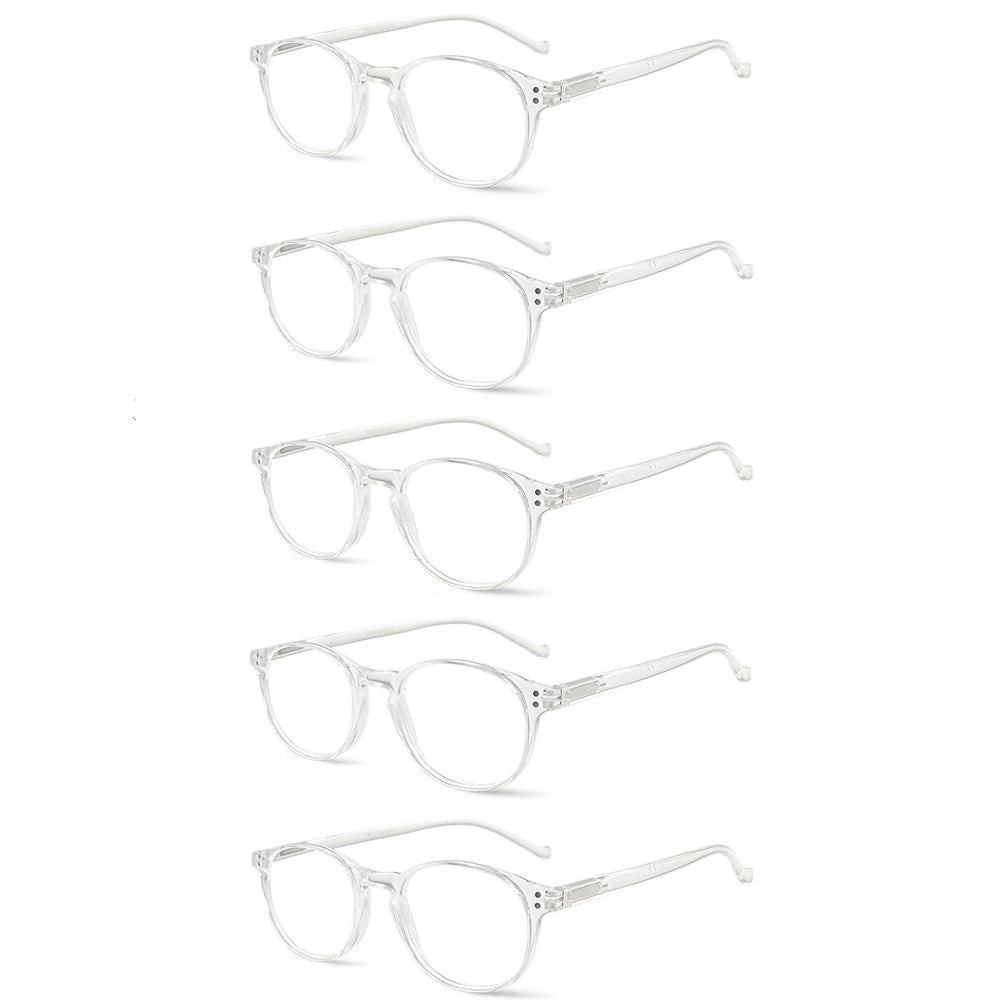 NORPERWIS 5-pack reading glasses with transparent frames for versatile everyday use