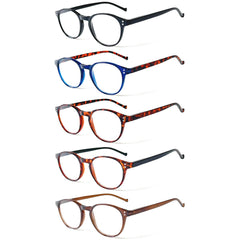 NORPERWIS 5-pairs reading glasses set showcases versatile colors for different outfits.