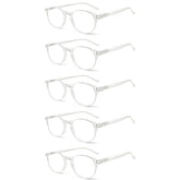 NORPERWIS reading glasses 5-pack with transparent frames for versatile daily reading.