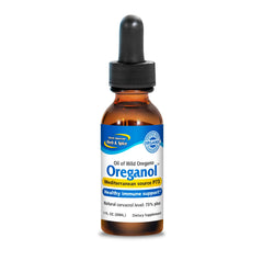 North American Herb & Spice Oreganol bottle front highlighting unprocessed oregano oil for daily use