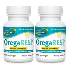 North American Herb and Spice OregaResp P73 bottle with oregano oil for potential immune support.