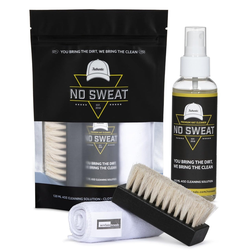 No Sweat Premium Hat Cleaner bottle showing easy spray action for quick hat refreshes