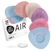 Not Just A Patch Air Libre 3 Plus sensor cover closeup with edge-to-edge adhesive for secure wear.