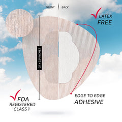 Not Just A Patch Air thin nonwoven material visible, offering flexible, comfortable wear.