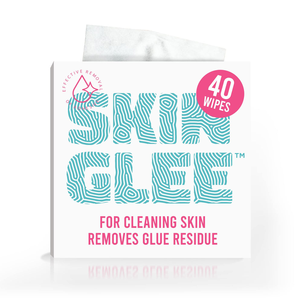 Not Just A Patch Skin Glee wipes pack-foil supports skin prep for reliable adhesion.