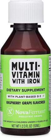 NovaFerrum Delish bottle pour shows easy dosing for kids.
