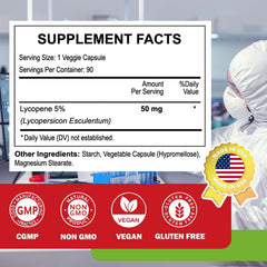 Novafun Lycopene 50mg tomato-origin extract close-up, antioxidant support for immune health.