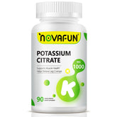 Novafun Potassium Citrate 1000mg bottle promotes balanced electrolytes.