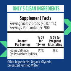 NOVEHA Iodine Drops in water demonstrates easy mixing and flavor-free intake