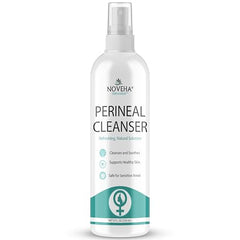 NOVEHA spray dispense action demonstrates easy no-rinse cleansing.