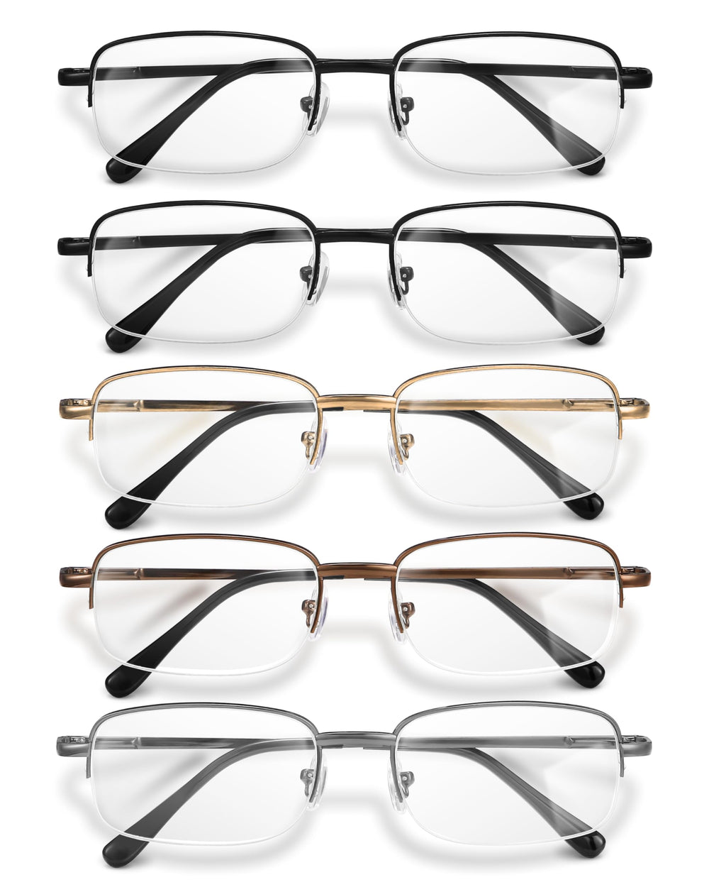NOVIVON 1.25 metal reading glasses closeup, durable frame for daily close-up tasks