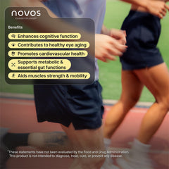 NOVOS Core Longevity Mix orange powder in a glass of water for refreshment.