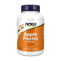 NOW Foods Apple Pectin bottle front, highlighting 700 mg per capsule for digestive support