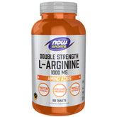 Now Foods L-Arginine double strength tablets bottle close-up showing nitric oxide support