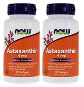 NOW Foods Astaxanthin bottle front shows 4 mg per softgel