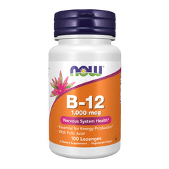 NOW Foods Vitamin B-12 bottle front for daily energy support.