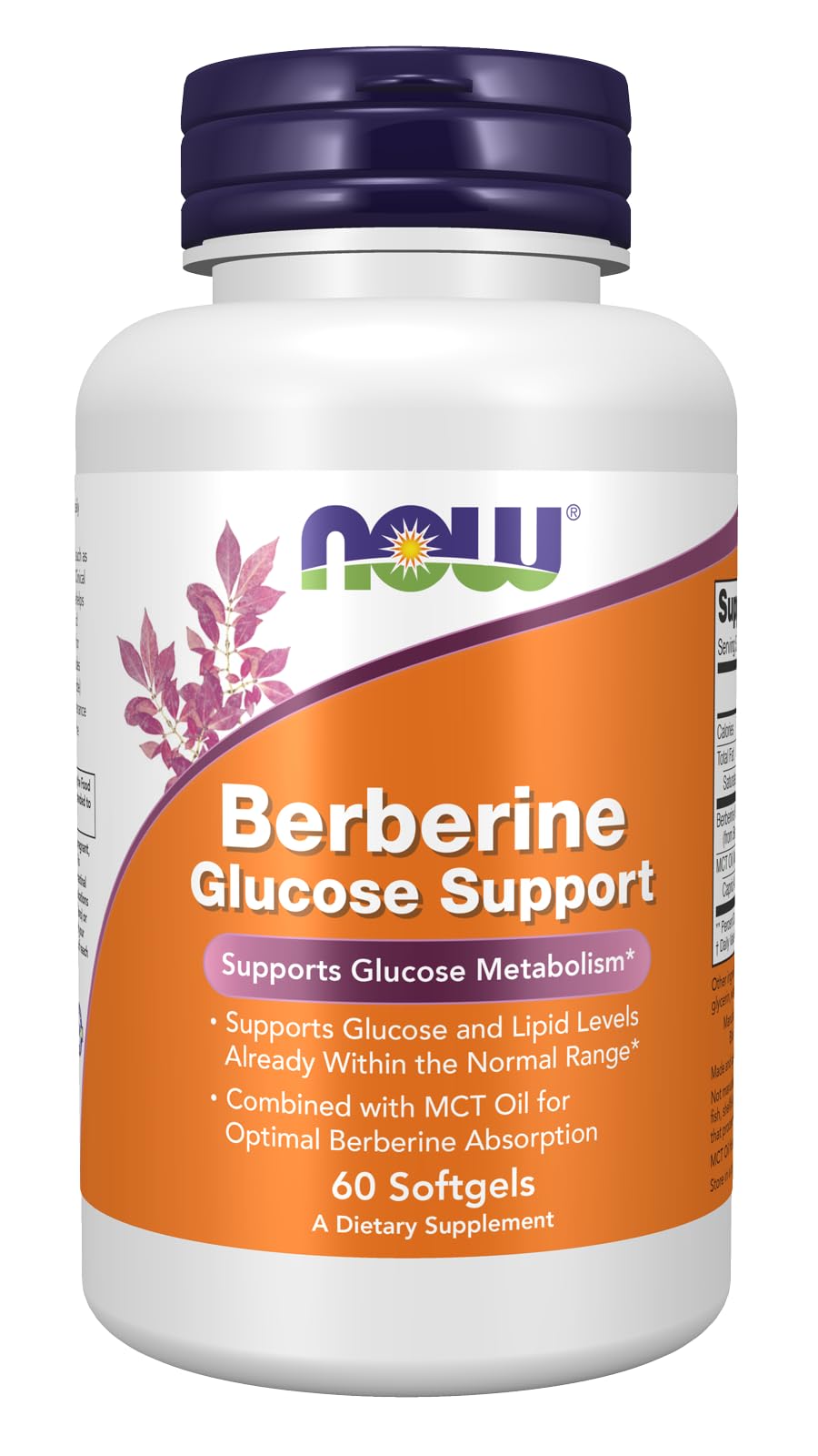 NOW Foods Berberine Glucose Support softgels provide glucose metabolism support.