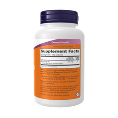 NOW Foods Berberine HCL 500 mg capsules close-up for normal glucose and lipid metabolism.
