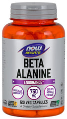 NOW Foods Beta-Alanine bottle for endurance support during training.