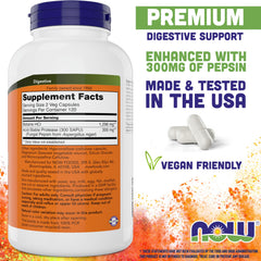 NOW Foods Betaine HCl 648 mg capsules pack aiding protein digestion with pepsin