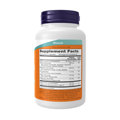 NOW Foods Cal-Mag Caps label close-up highlighting zinc copper and manganese