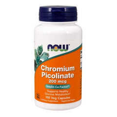 Capsules arranged for a single serving of NOW Foods Chromium Picolinate.