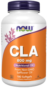NOW Foods CLA 800 mg softgel bottle for daily supplement