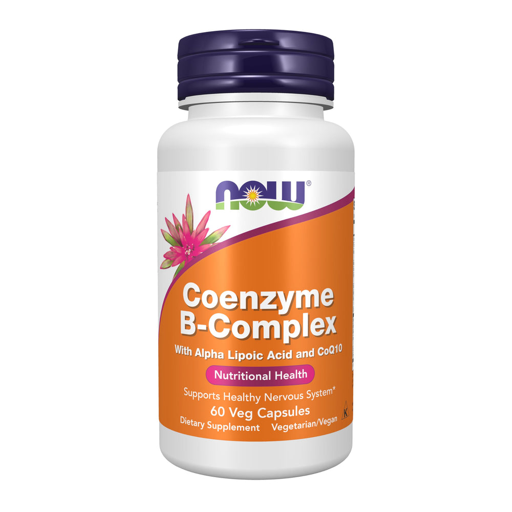 NOW Foods Co-Enzyme B Complex, botella, apoya la energía diaria.